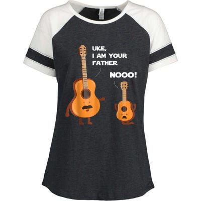 Uke I Am Your Father Guitar Ukulele Music Hilarious Gift Enza Ladies Jersey Colorblock Tee