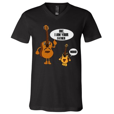 Uke I Am Your Father Ukulele Guitar Funny Fathers Day Gift V-Neck T-Shirt