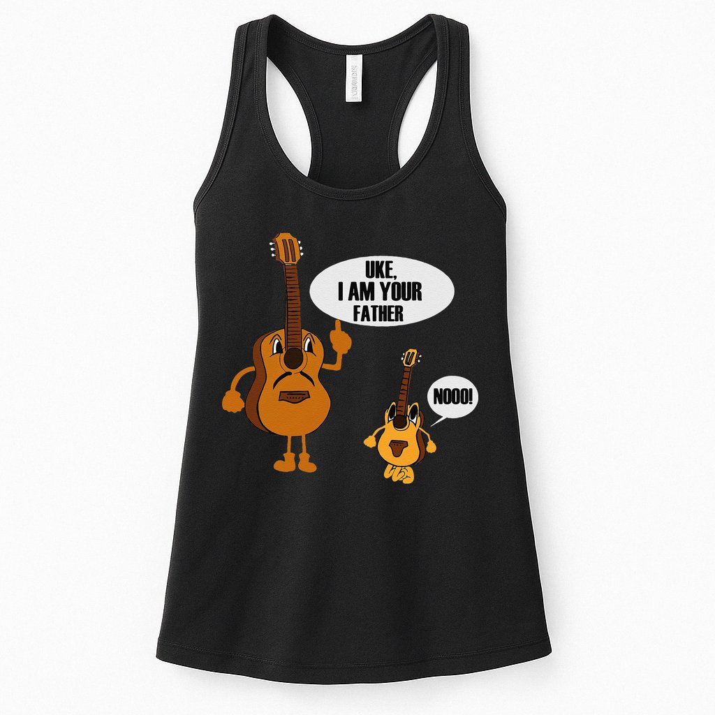 Uke I Am Your Father Ukulele Guitar Funny Fathers Day Gift Womens Tank Top