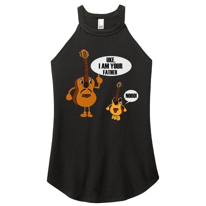 Uke I Am Your Father Ukulele Guitar Funny Fathers Day Gift Women's Perfect Tri Rocker Tank