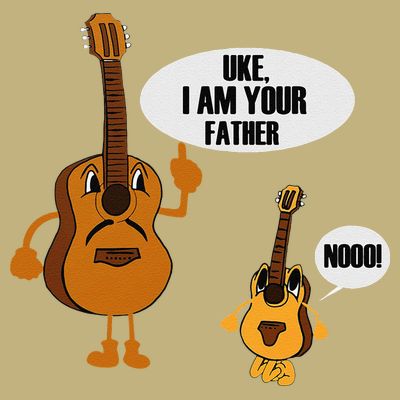 Uke I Am Your Father Ukulele Guitar Funny Fathers Day Gift T-Shirt
