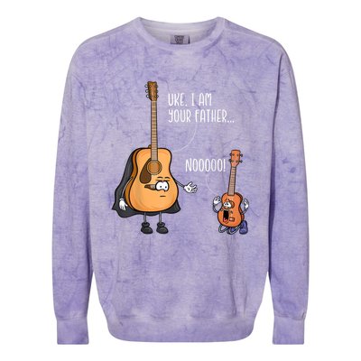 Uke I Am Your Father Guitar Ukulele Music Hilarious Gift Colorblast Crewneck Sweatshirt