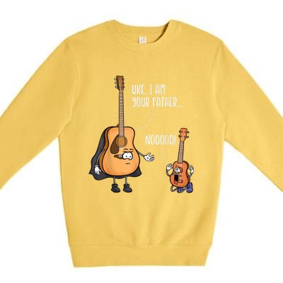 Uke I Am Your Father Guitar Ukulele Music Hilarious Gift Premium Crewneck Sweatshirt