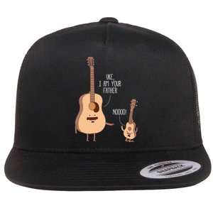 Uke I Am Your Father Ukulele Guitar Music Flat Bill Trucker Hat