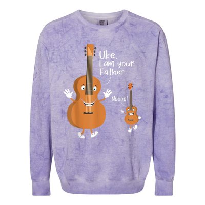 Uke I Am Your Father Guitar Ukulele Music Hilarious Gift Colorblast Crewneck Sweatshirt