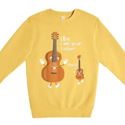 Uke I Am Your Father Guitar Ukulele Music Hilarious Gift Premium Crewneck Sweatshirt