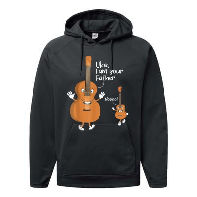 Uke I Am Your Father Guitar Ukulele Music Hilarious Gift Performance Fleece Hoodie