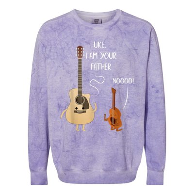 Uke I Am Your Father Guitar Ukulele Music Hilarious Gift Colorblast Crewneck Sweatshirt