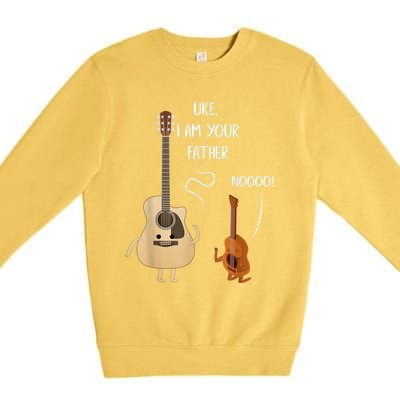 Uke I Am Your Father Guitar Ukulele Music Hilarious Gift Premium Crewneck Sweatshirt