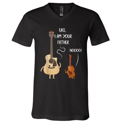 Uke I Am Your Father Guitar Ukulele Music Hilarious Gift V-Neck T-Shirt