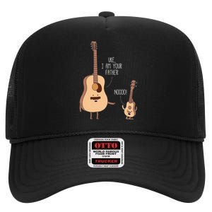 Uke I Am Your Father Ukulele Guitar Music High Crown Mesh Back Trucker Hat