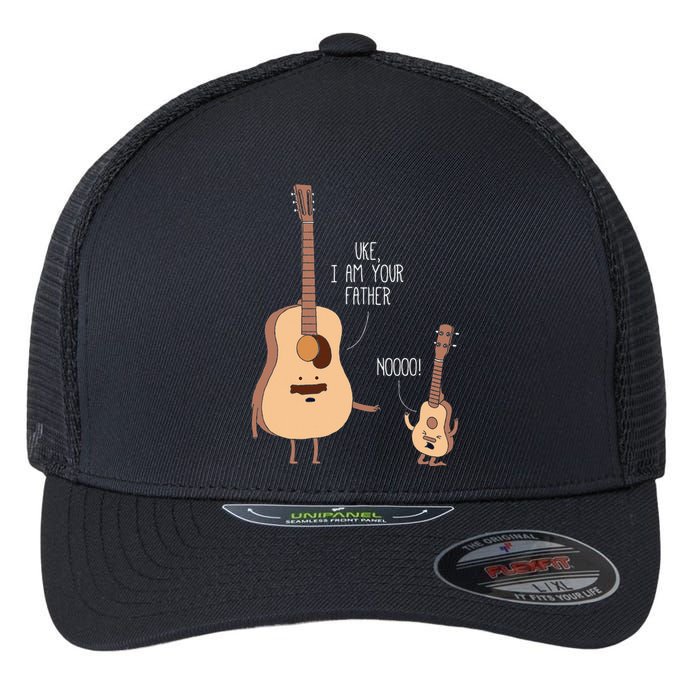 Uke I Am Your Father Ukulele Guitar Music Flexfit Unipanel Trucker Cap