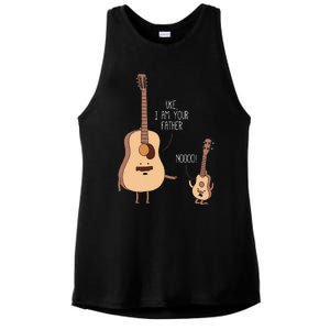 Uke I Am Your Father Ukulele Guitar Music Ladies PosiCharge Tri-Blend Wicking Tank