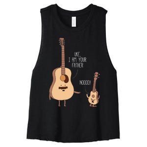 Uke I Am Your Father Ukulele Guitar Music Women's Racerback Cropped Tank