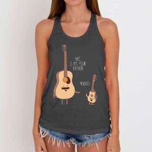 Uke I Am Your Father Ukulele Guitar Music Women's Knotted Racerback Tank