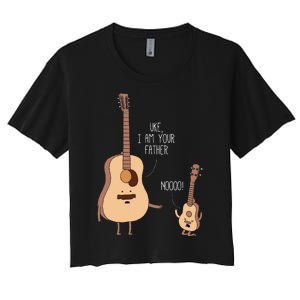 Uke I Am Your Father Ukulele Guitar Music Women's Crop Top Tee