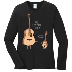 Uke I Am Your Father Ukulele Guitar Music Ladies Long Sleeve Shirt