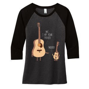 Uke I Am Your Father Ukulele Guitar Music Women's Tri-Blend 3/4-Sleeve Raglan Shirt