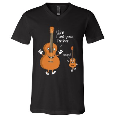 Uke I Am Your Father Ukulele Guitar Instrument Ukulelist V-Neck T-Shirt