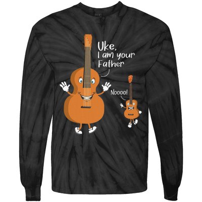 Uke I Am Your Father Ukulele Guitar Instrument Ukulelist Tie-Dye Long Sleeve Shirt