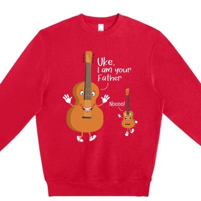 Uke I Am Your Father Ukulele Guitar Instrument Ukulelist Premium Crewneck Sweatshirt