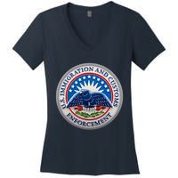 U.S. Immigration And Customs Enforcement ICE Logo Women's V-Neck T-Shirt