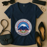 U.S. Immigration And Customs Enforcement ICE Logo Women's V-Neck T-Shirt