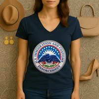 U.S. Immigration And Customs Enforcement ICE Logo Women's V-Neck T-Shirt