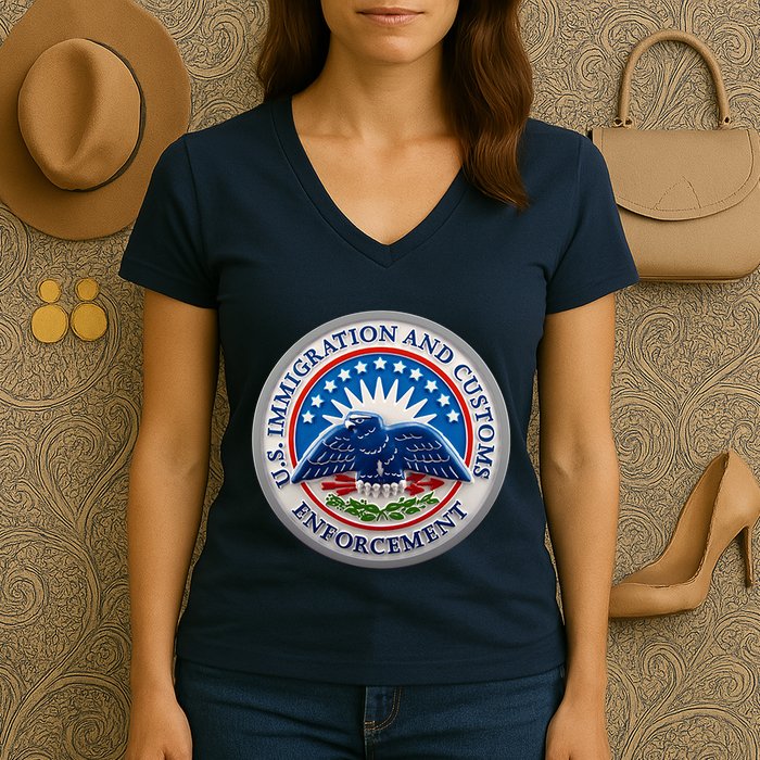 U.S. Immigration And Customs Enforcement ICE Logo Women's V-Neck T-Shirt