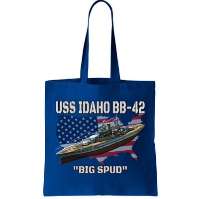 Uss Idaho Bbgift42 Battleship Veterans Day Warship Front And Back Gift Tote Bag