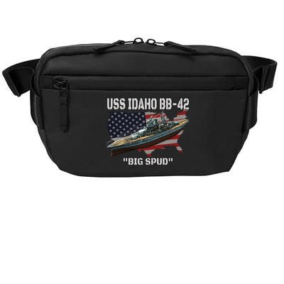 Uss Idaho Bbgift42 Battleship Veterans Day Warship Front And Back Gift Crossbody Pack