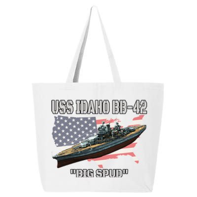 Uss Idaho Bbgift42 Battleship Veterans Day Warship Front And Back Gift 25L Jumbo Tote