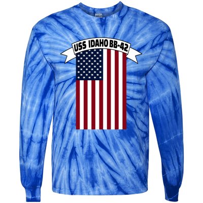 Uss Idaho Bbmeaningful Gift42 Battleship Ww2 Warship Veteran Father's Day Gift Tie-Dye Long Sleeve Shirt