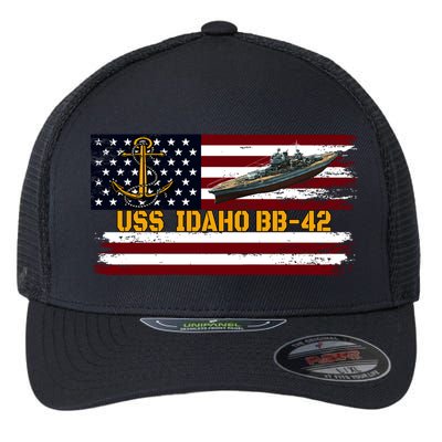 Uss Idaho Bbgift42 Ww2 Battleship Warship Veterans Day Father's Cool Gift Flexfit Unipanel Trucker Cap