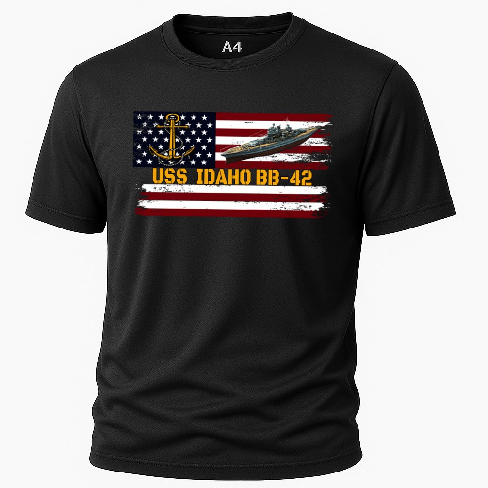 Uss Idaho Bbgift42 Ww2 Battleship Warship Veterans Day Father's Cool Gift Performance Shirt