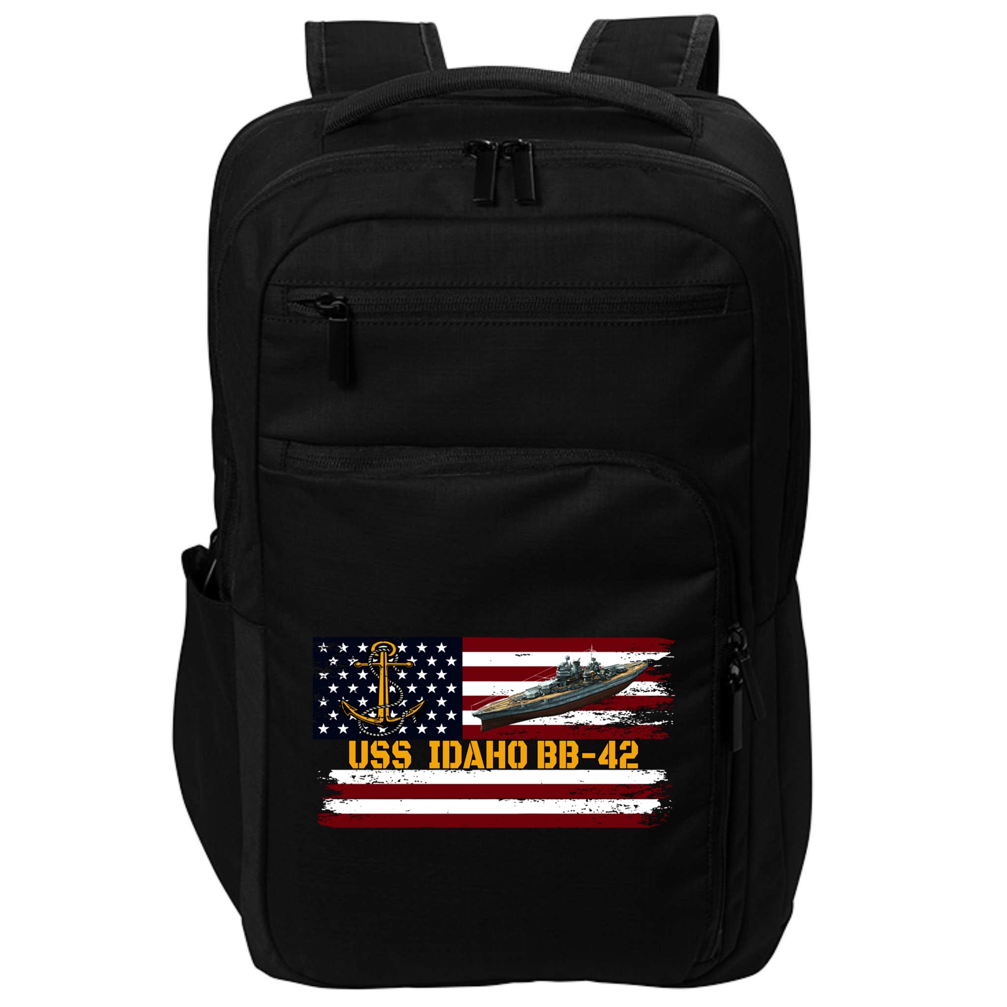 Uss Idaho Bbgift42 Ww2 Battleship Warship Veterans Day Father's Cool Gift Impact Tech Backpack