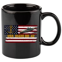 Uss Idaho Bbgift42 Ww2 Battleship Warship Veterans Day Father's Cool Gift 11oz C Handle Ceramic Mug