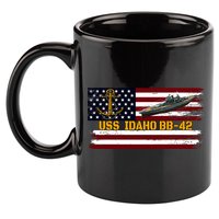 Uss Idaho Bbgift42 Ww2 Battleship Warship Veterans Day Father's Cool Gift 11oz C Handle Ceramic Mug