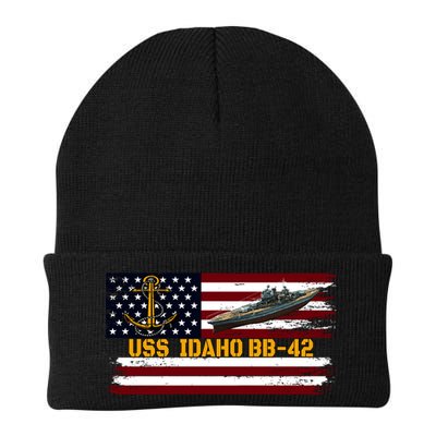 Uss Idaho Bbgift42 Ww2 Battleship Warship Veterans Day Father's Cool Gift Beanie