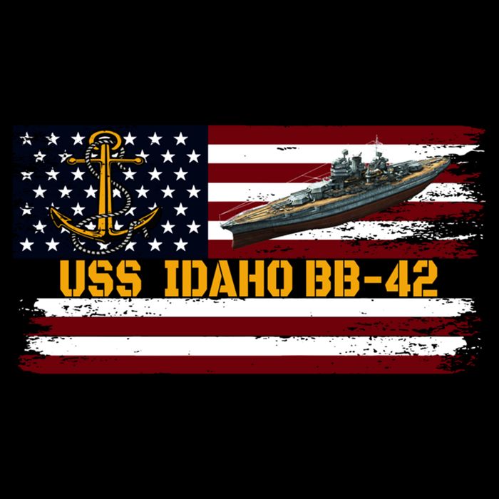 Uss Idaho Bbgift42 Ww2 Battleship Warship Veterans Day Father's Cool Gift Drawstring Bag