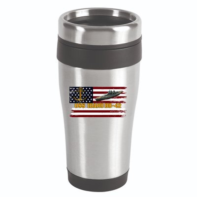 Uss Idaho Bbgift42 Ww2 Battleship Warship Veterans Day Father's Cool Gift 16oz Travel Tumbler
