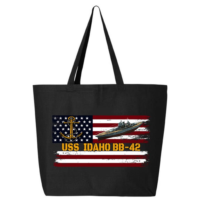 Uss Idaho Bbgift42 Ww2 Battleship Warship Veterans Day Father's Cool Gift 25L Jumbo Tote
