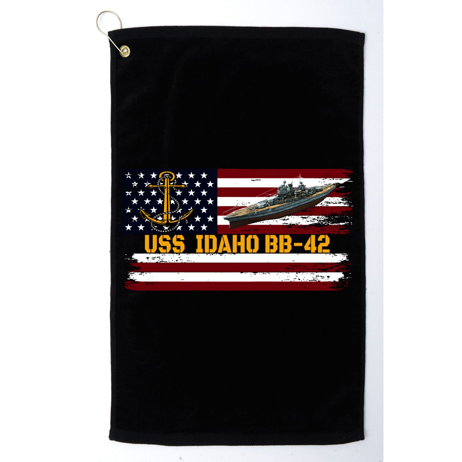 Uss Idaho Bbgift42 Ww2 Battleship Warship Veterans Day Father's Cool Gift Golf Towel