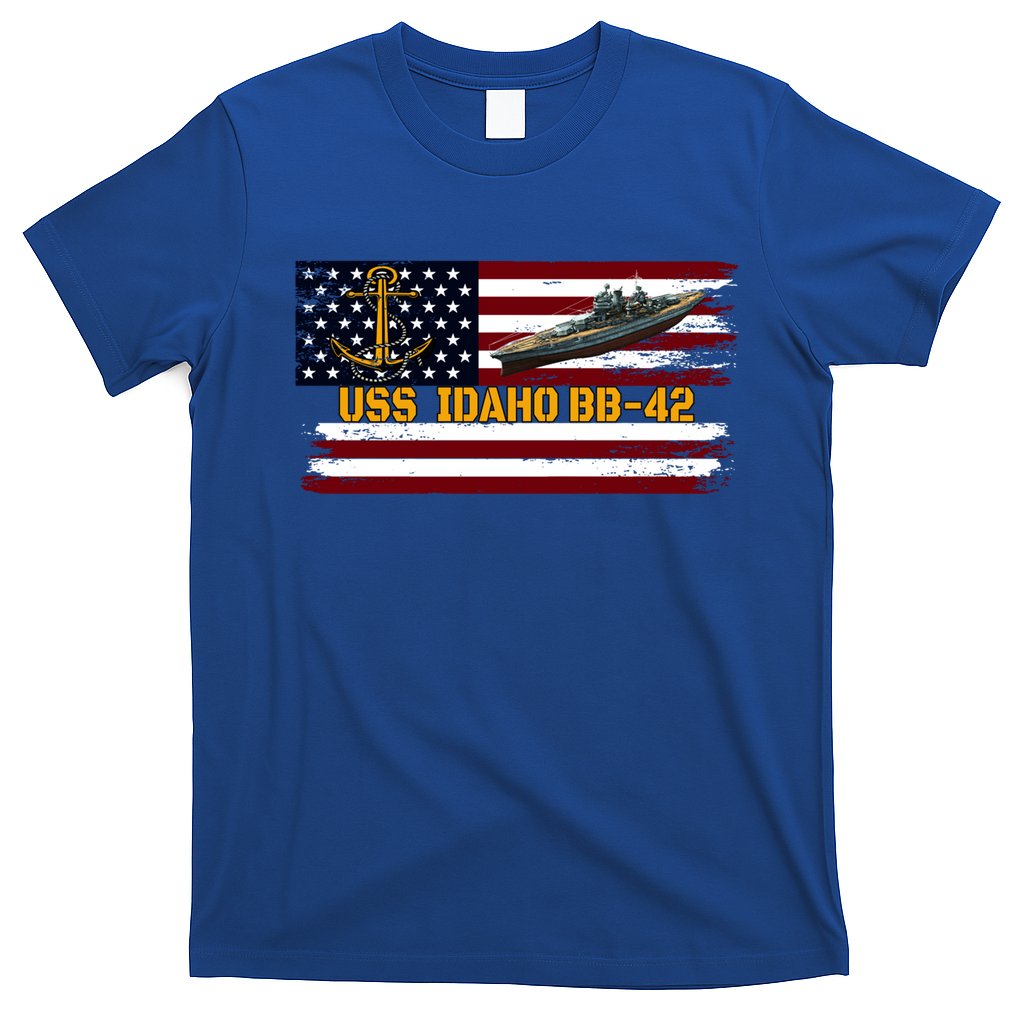 Uss Idaho Bbgift42 Ww2 Battleship Warship Veterans Day Father's Cool Gift T-Shirt