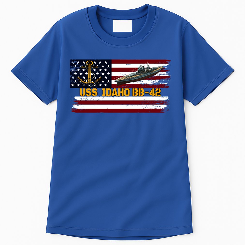 Uss Idaho Bbgift42 Ww2 Battleship Warship Veterans Day Father's Cool Gift Tall T-Shirt