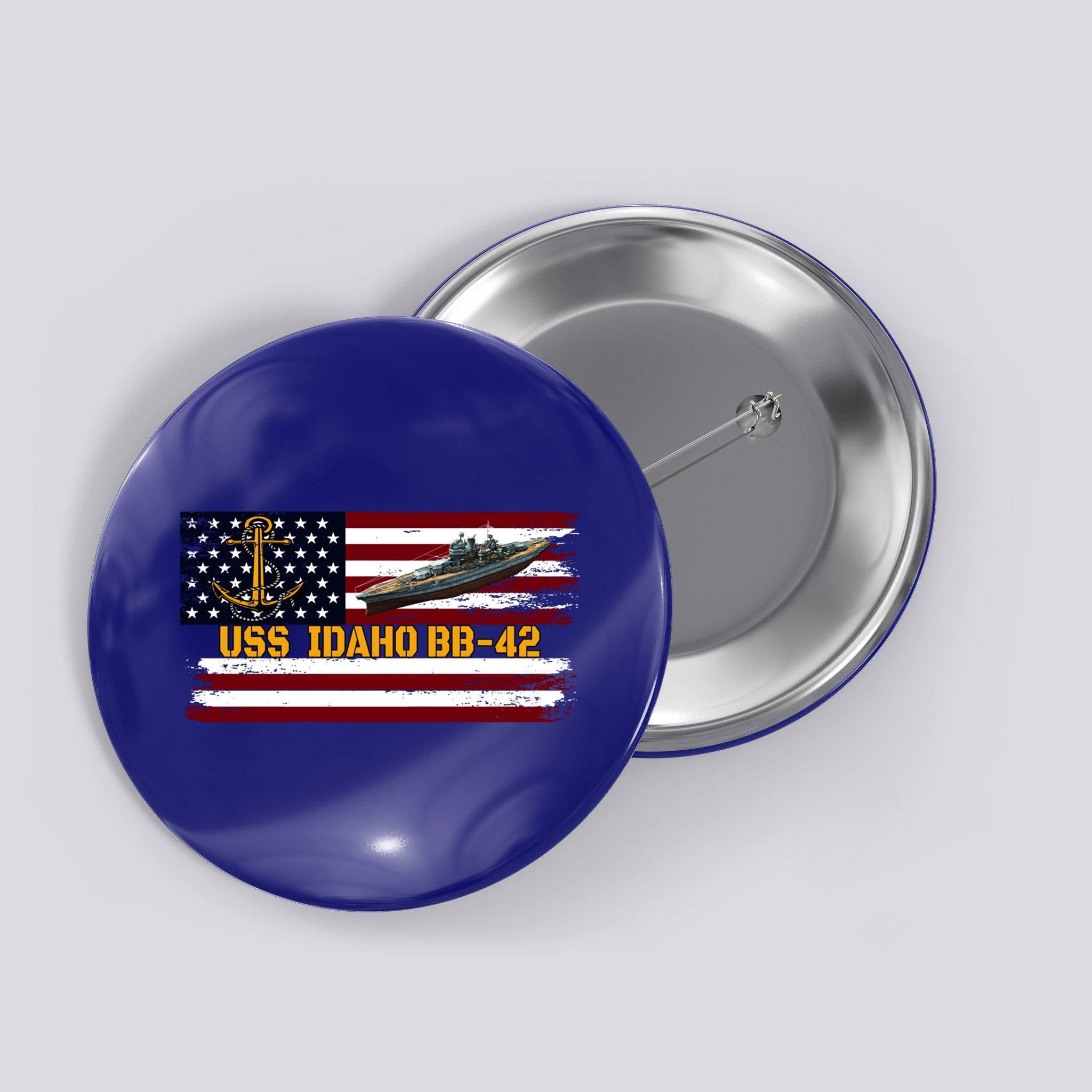 Uss Idaho Bbgift42 Ww2 Battleship Warship Veterans Day Father's Cool Gift Button