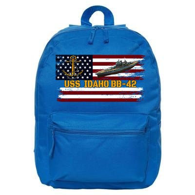 Uss Idaho Bbgift42 Ww2 Battleship Warship Veterans Day Father's Cool Gift 16 in Basic Backpack