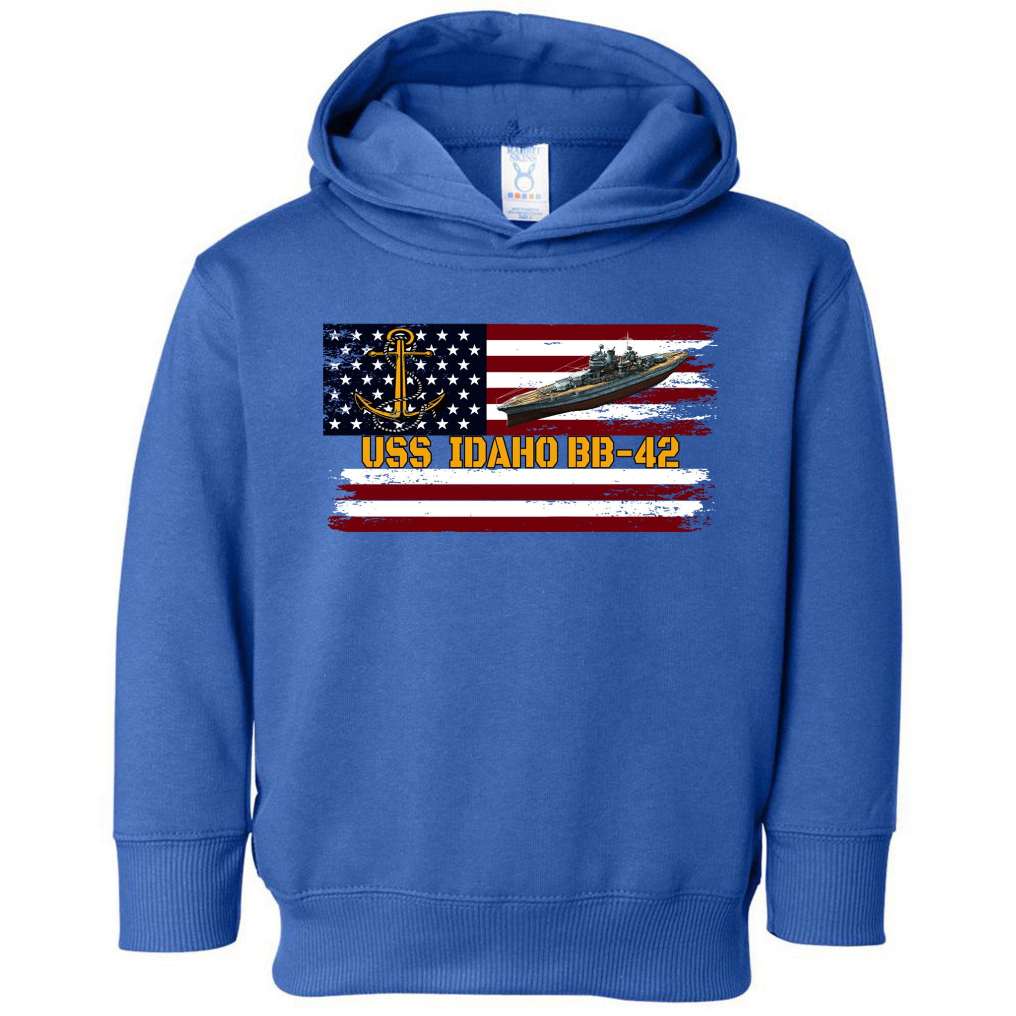 Uss Idaho Bbgift42 Ww2 Battleship Warship Veterans Day Father's Cool Gift Toddler Hoodie