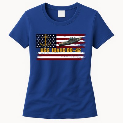 Uss Idaho Bbgift42 Ww2 Battleship Warship Veterans Day Father's Cool Gift Womens T-Shirt