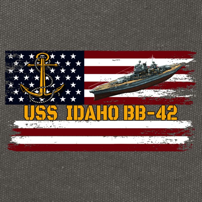 Uss Idaho Bbgift42 Ww2 Battleship Warship Veterans Day Father's Cool Gift Cotton Canvas Backpack